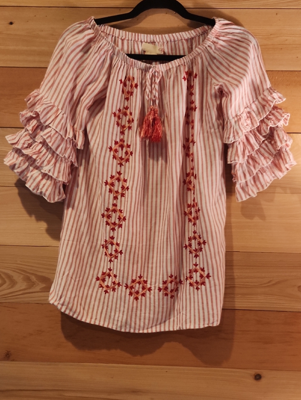 GB girls Pink and White Striped Blouse
